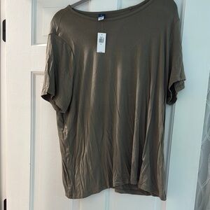 Casual Olive Green Women's Top